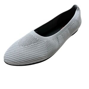 NIB Bernie Mev Nikki Woven Ballet Flats Light Grey Silver Sz 41‎ US 10 Comfort